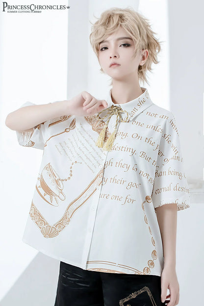 Princess Chronicles - Dark Fairy Tale - Ouji Lolita Casual Shorts Shirts