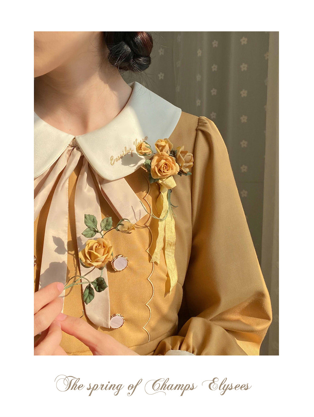 EESSILY - The Spring of Champs Elysees - Elegant Lolita Floral Embroidered OP