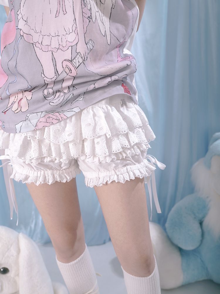 Lace ribbon ballet style shorts【s0000002168】