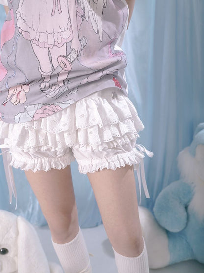 Lace ribbon ballet style shorts【s0000002168】
