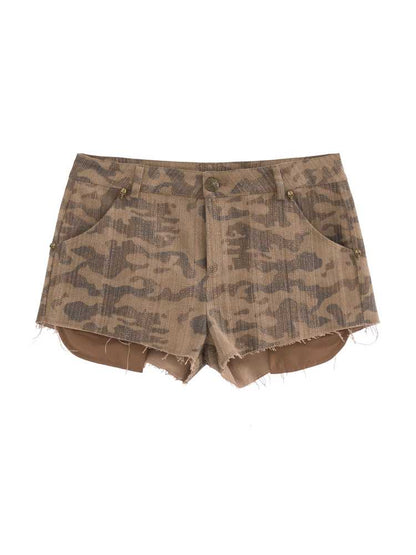 Camouflage low rise shorts【s0000009814】