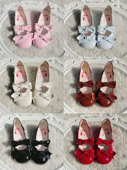 Beauty Bunny - Kawaii Lolita Shoes Low Heels Round Toe PU Shoes