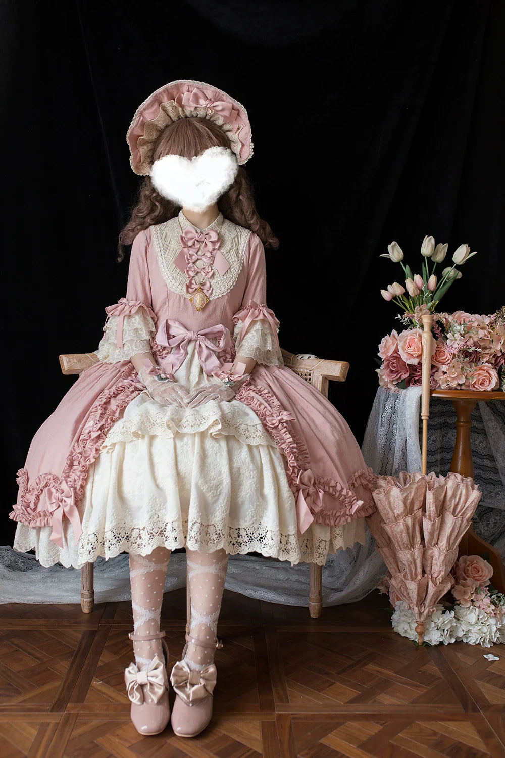 Miss Point - Lilyka Garden - Classic Lolita OP Dress Set Elegant Floral Wall Princess Sleeve