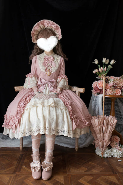 Miss Point - Lilyka Garden - Classic Lolita OP Dress Set Elegant Floral Wall Princess Sleeve