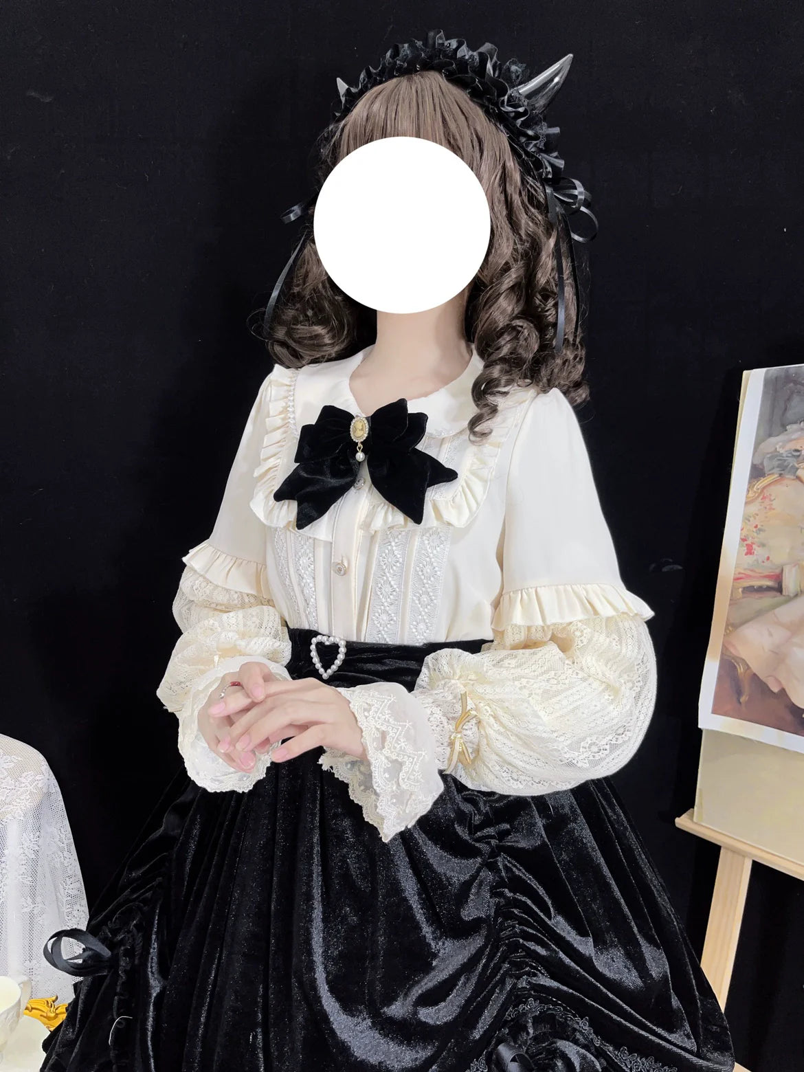 DMFS Lolita - Vintage Lolita Mutton Leg Sleeve Blouse Doll Collar Shirt