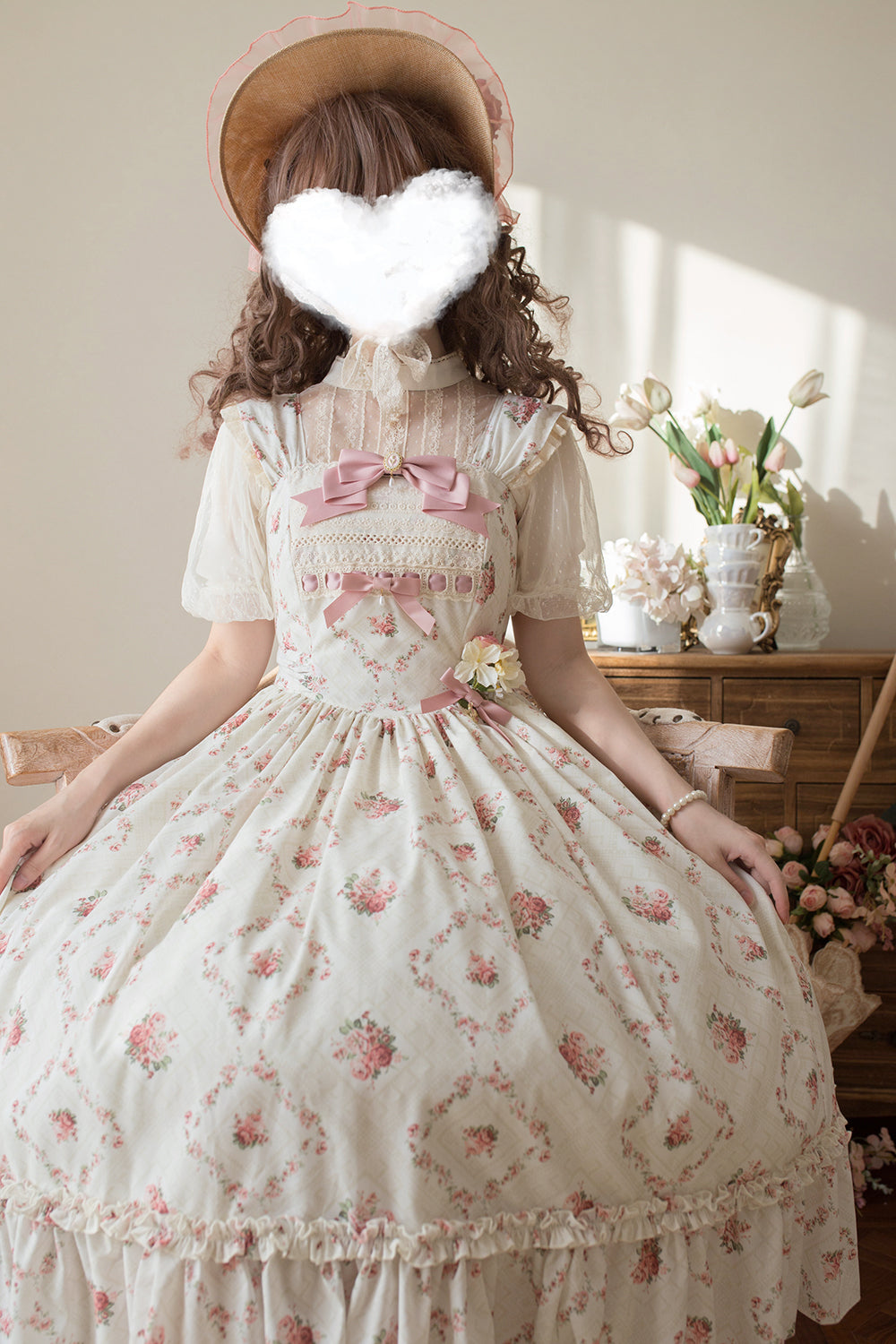 Miss Point - Customized Wood Rose 2.0 Elegant Vintage Jumper Dress