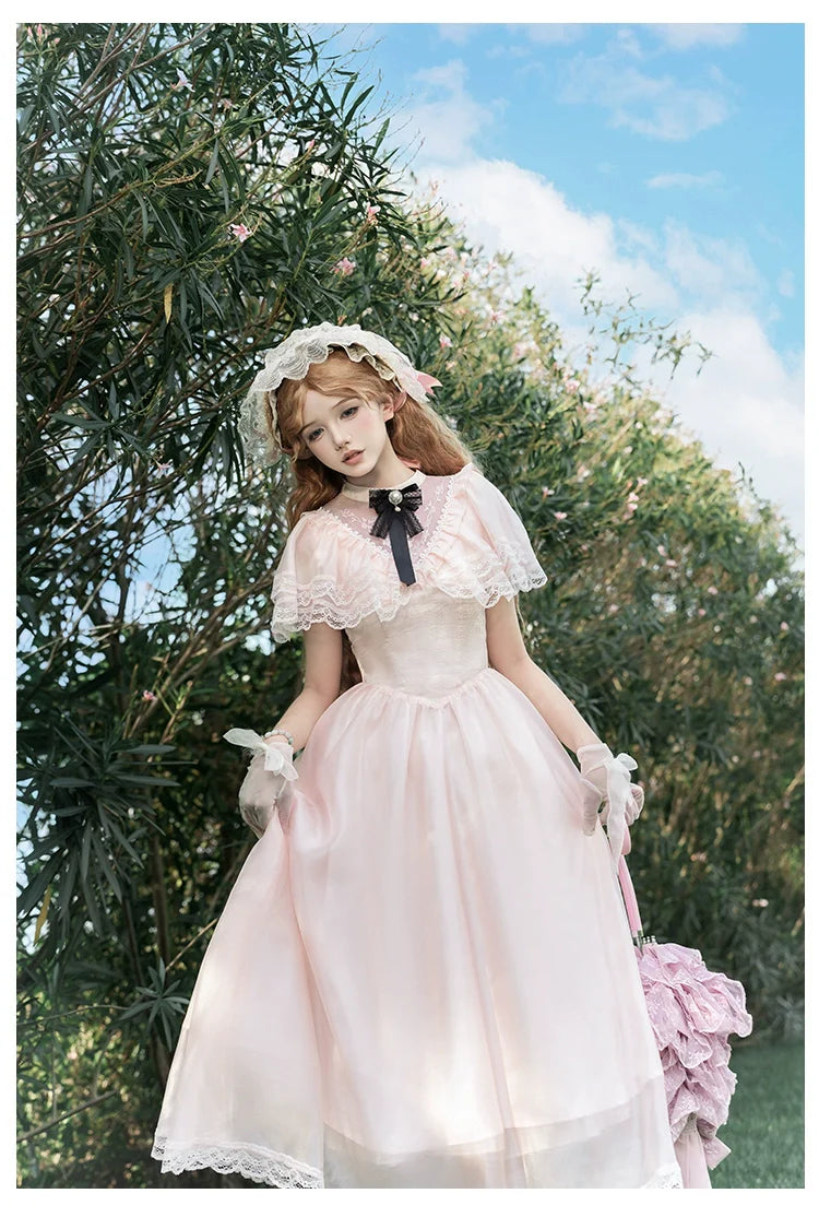 With PUJI - Morning Mist Estate - Twins Classic Lolita OP Dress, Edward Collar