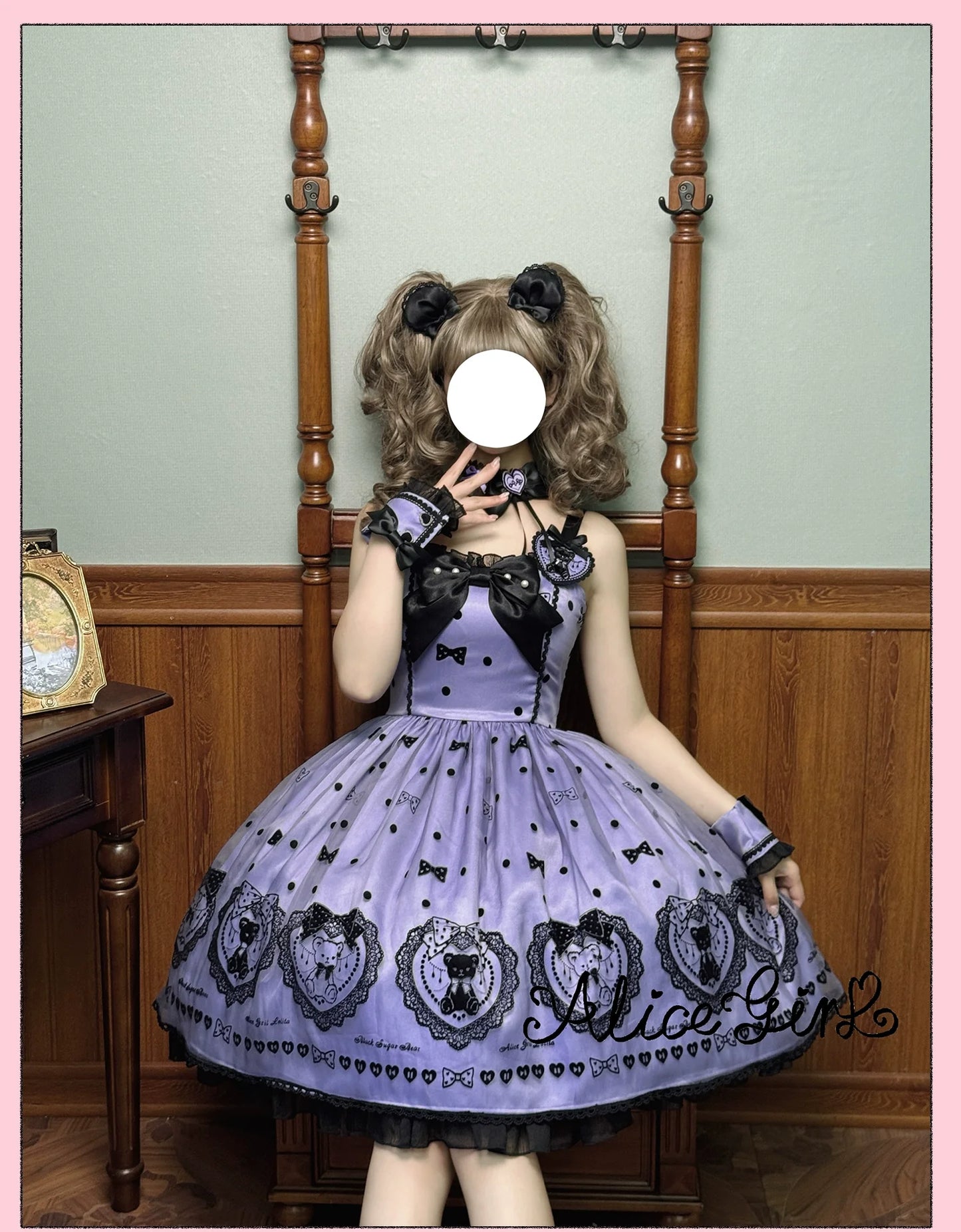 Alice Girl - Brown Sugar Bear - Printed Sweet Lolita Dress, Multiple Styles