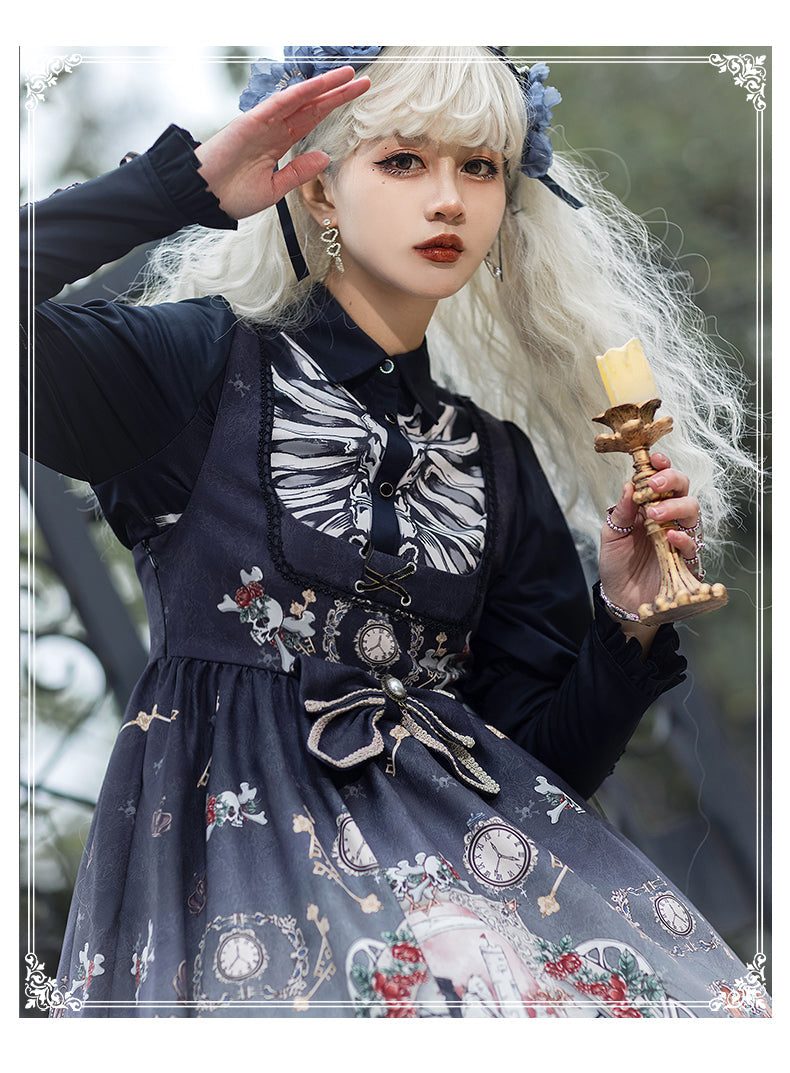YingLuoFu - Black Fairytale - Gothic Twins Lolita JSK