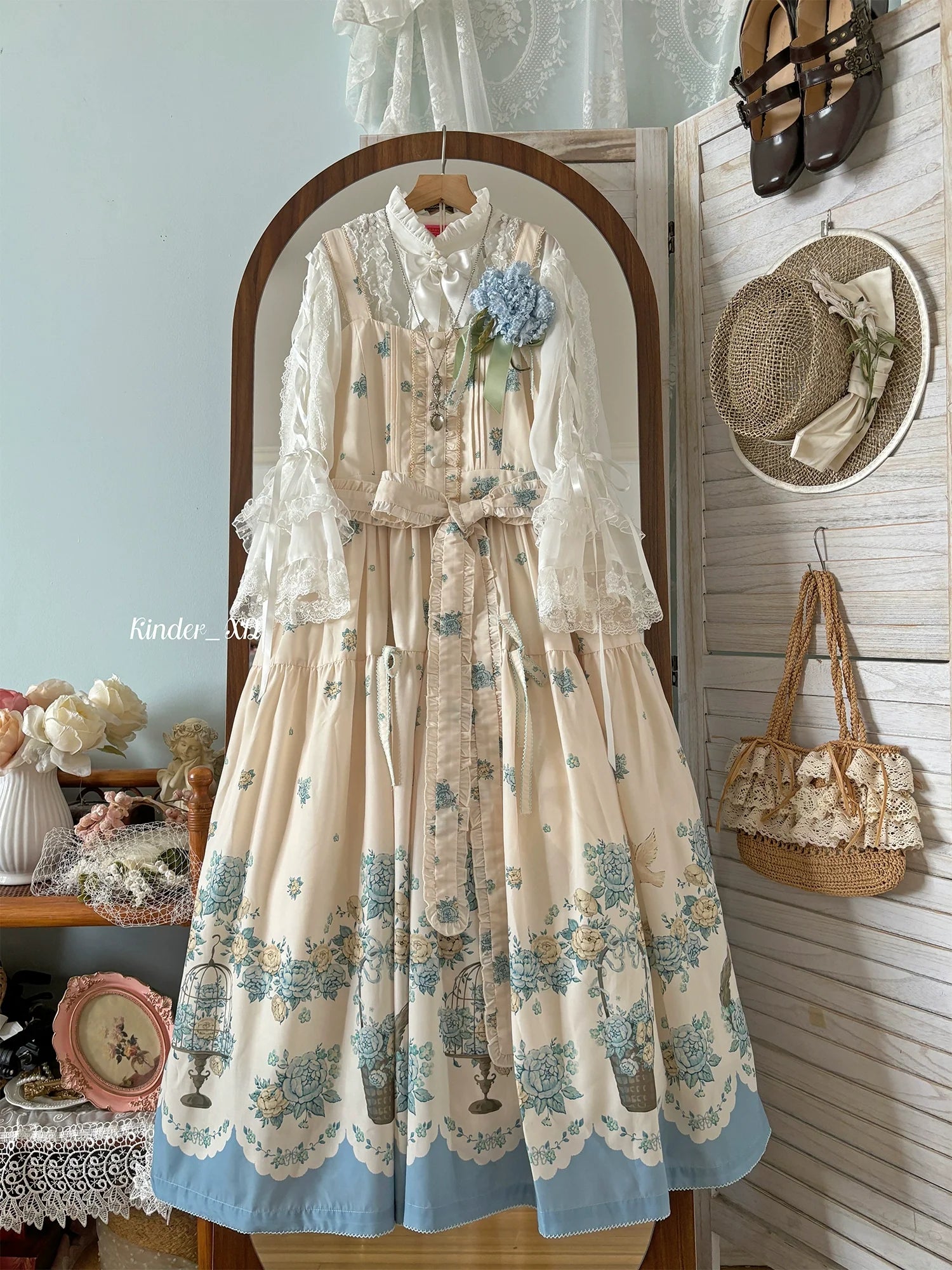 DreamWhale - Floral and Bird Series - Classic Lolita JSK Suit Floral Print Dress