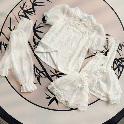 With PUJI - Moon Gauze - Qi Lolita Blouse Chinese Style Shirt