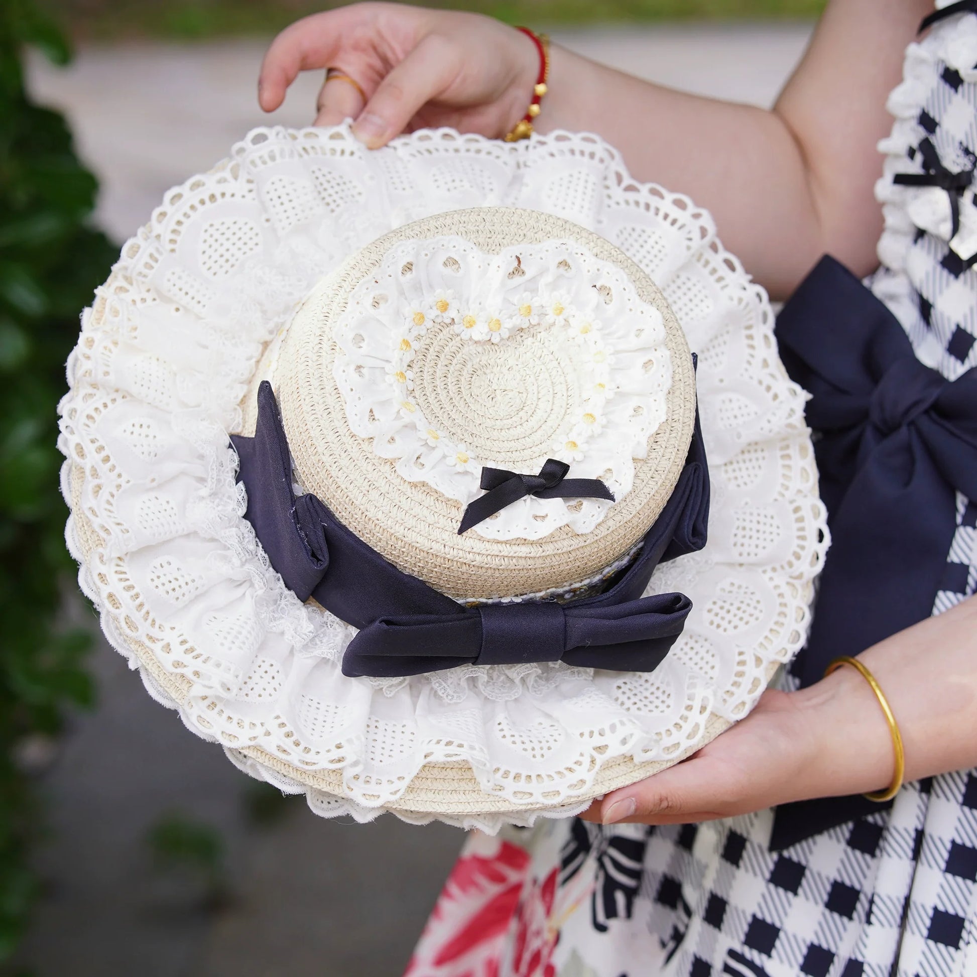 Chubby Cat Diary - Gingham Strawberry - Plus Size Country Lolita OP Dress