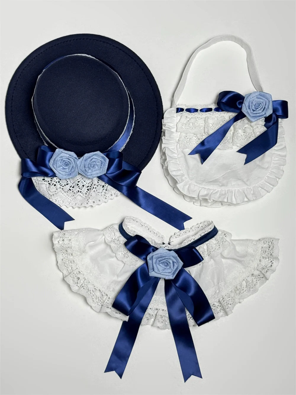 LeMiroir - Winter Solstice - Elegant Lolita Hat, Detachable Collar, Handbag