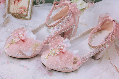 One Night - Bright PU Wedding Lolita Thick High Heels