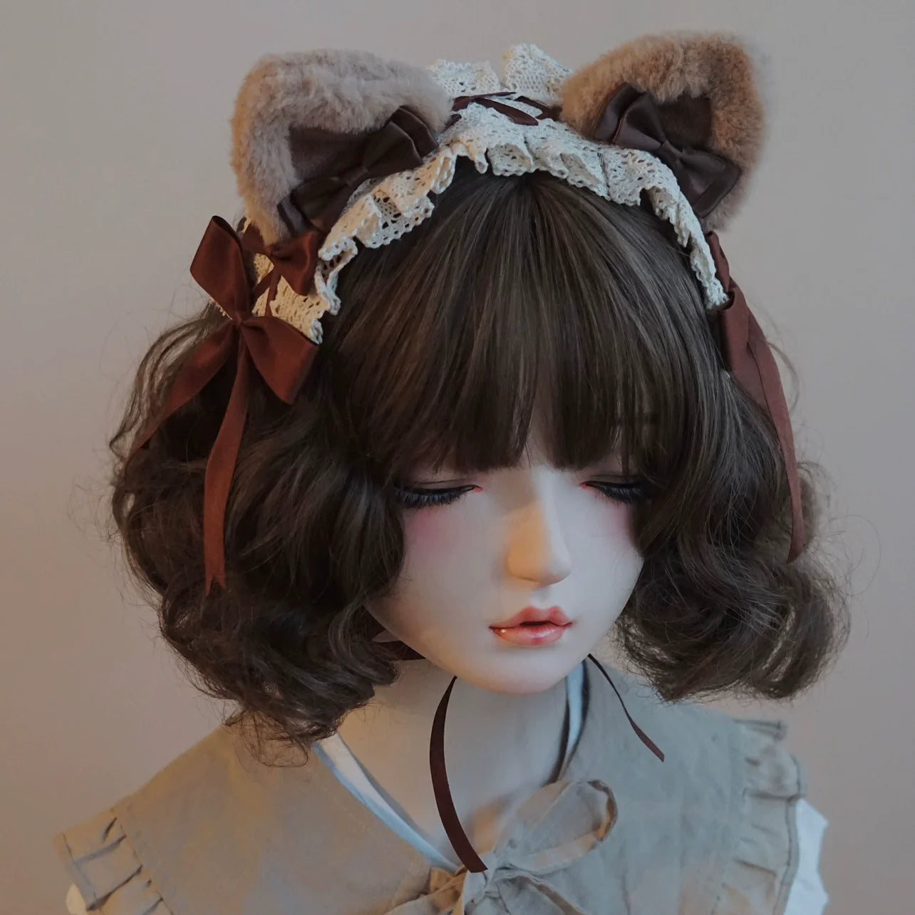 Besozealous - Handmade Lolita KC Animal Ear Coffee Hairband