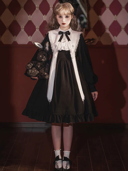 Sweet Date - Gothic Lolita Dress Black Nun OP for Halloween