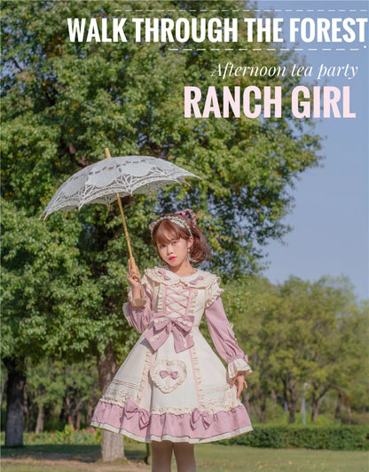 Niu Niu - Little Gardener - Plus Size Lolita OP Dress Pink Winter Long Sleeve