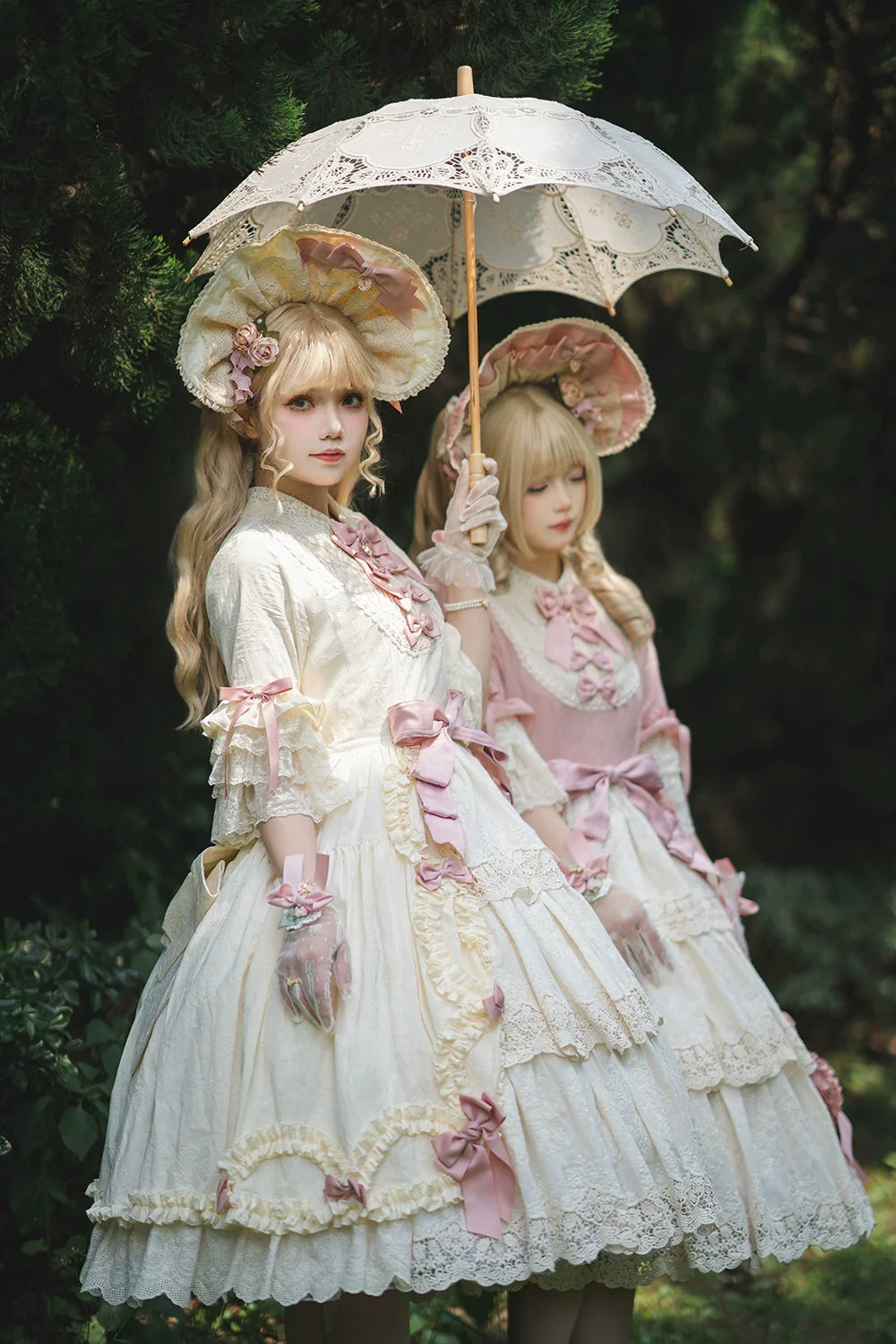 Miss Point - Lilyka Garden - Classic Lolita OP Dress Set Elegant Floral Wall Princess Sleeve