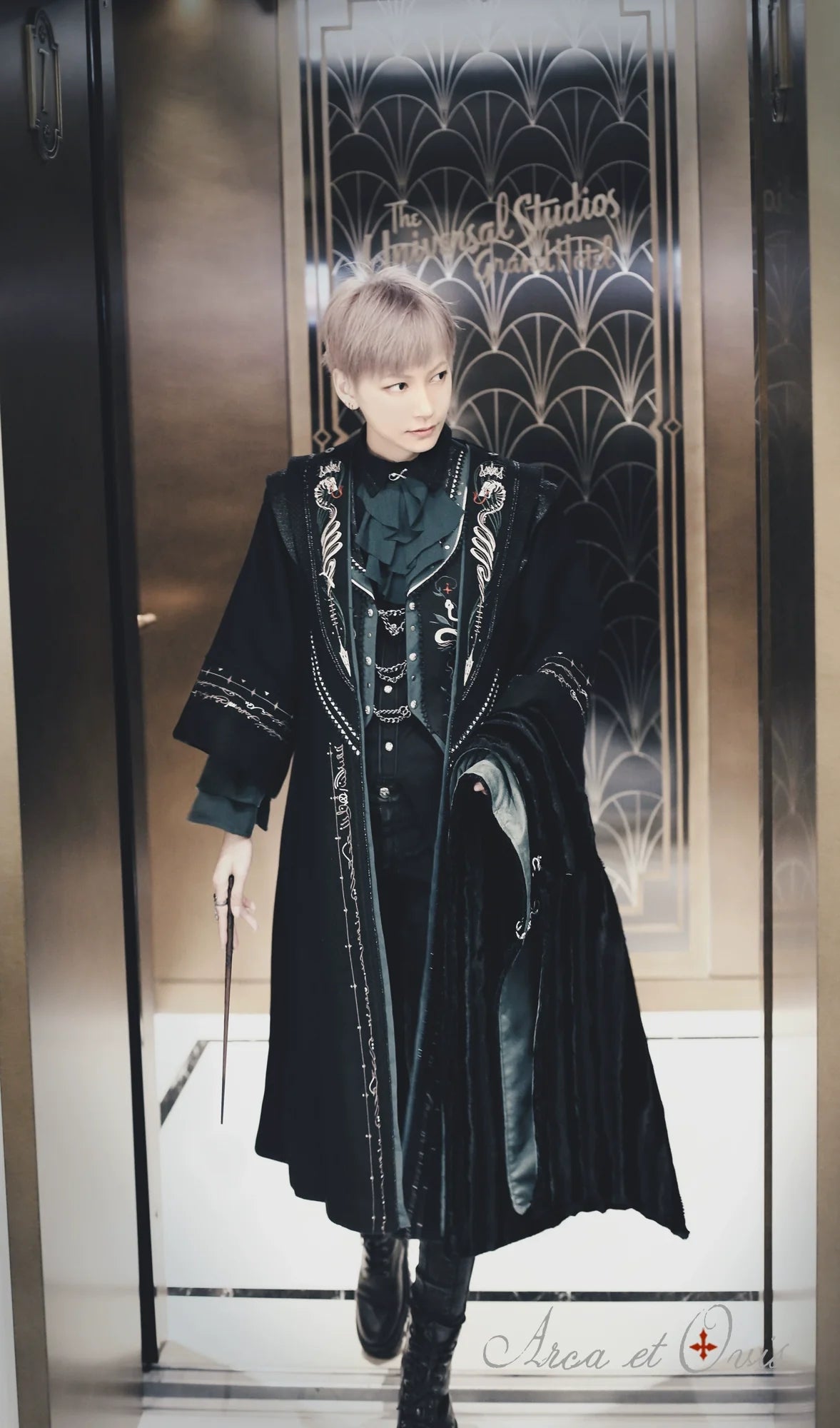 Arca et Ovis - Magic Academy G - Ouji Lolita Overcoat Embroidered Gothic Prince Long Coat