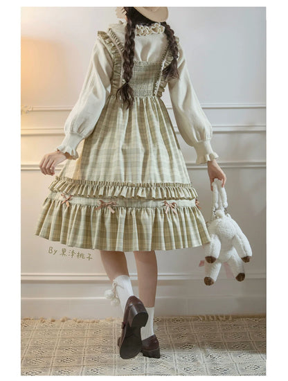 EESSILY - Green Fairy Tales - Classic Lolita Plaid JSK Plus Size Lolita Dress