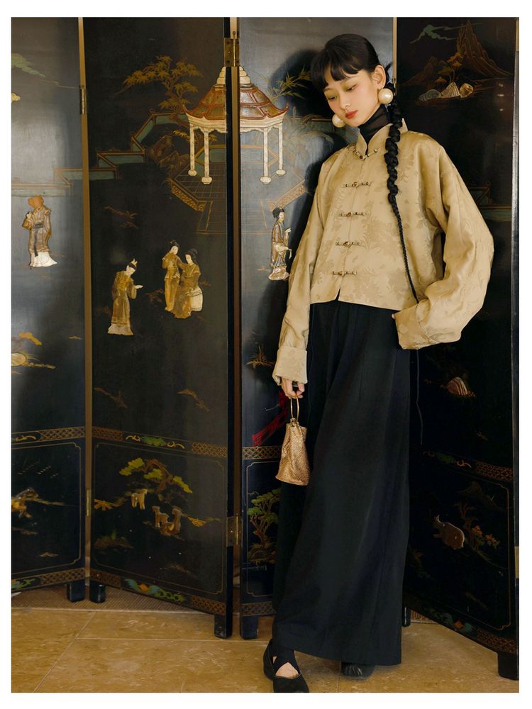 Elastic waist wide-leg pants 【s0000001623】