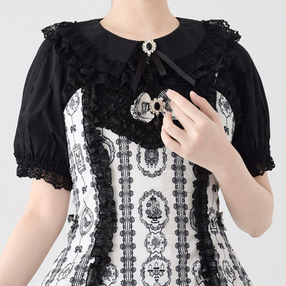 MIST - Hyde Garden - Cotton Lolita Blouse Puff Short Sleeve Shirt