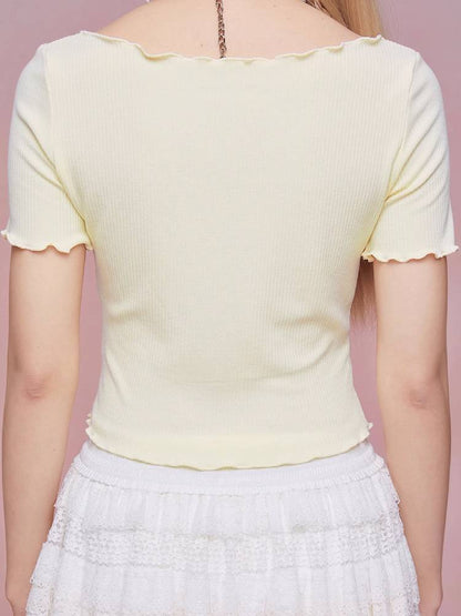 Summer lace slim top【s0000008937】