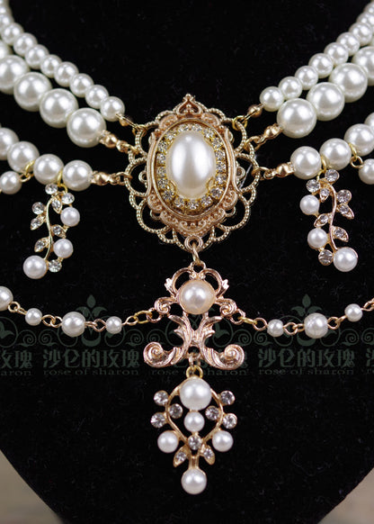 Rose of Sharon - Baroque Layered Pearl Lolita Necklace