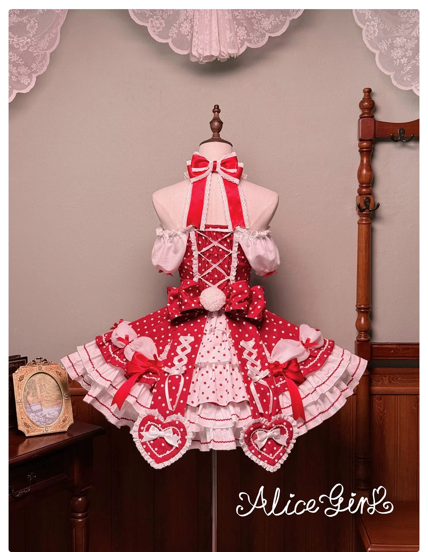 Alice Girl - Old School Polka Dots - Halter Neck Sweet Lolita OP Dress
