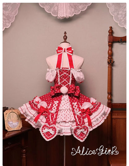 Alice Girl - Old School Polka Dots - Halter Neck Sweet Lolita OP Dress