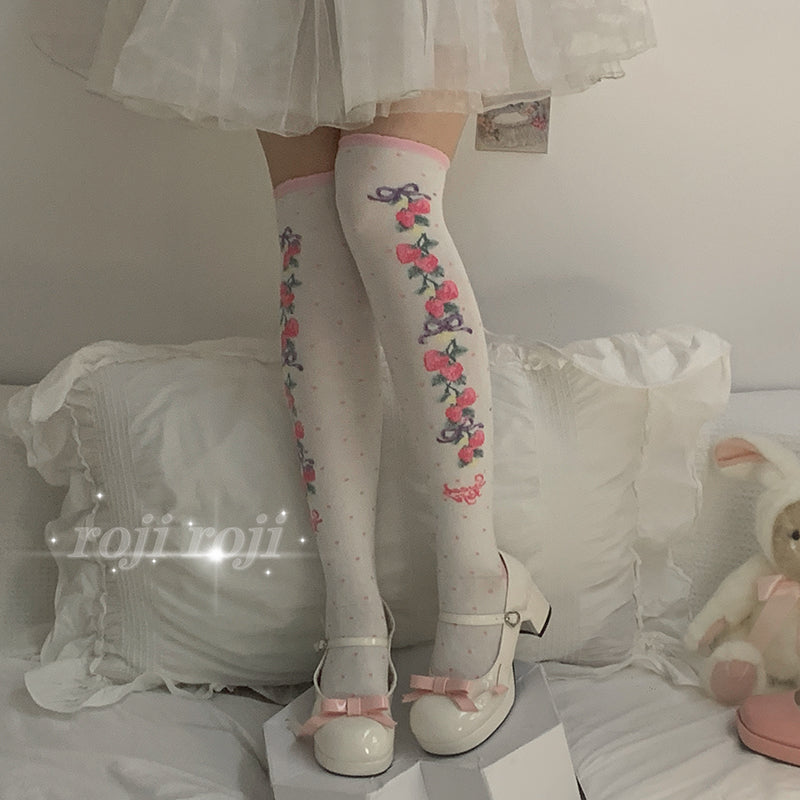 Roji Roji - Autumn Sweet Lolita Cotton Thigh-high Socks