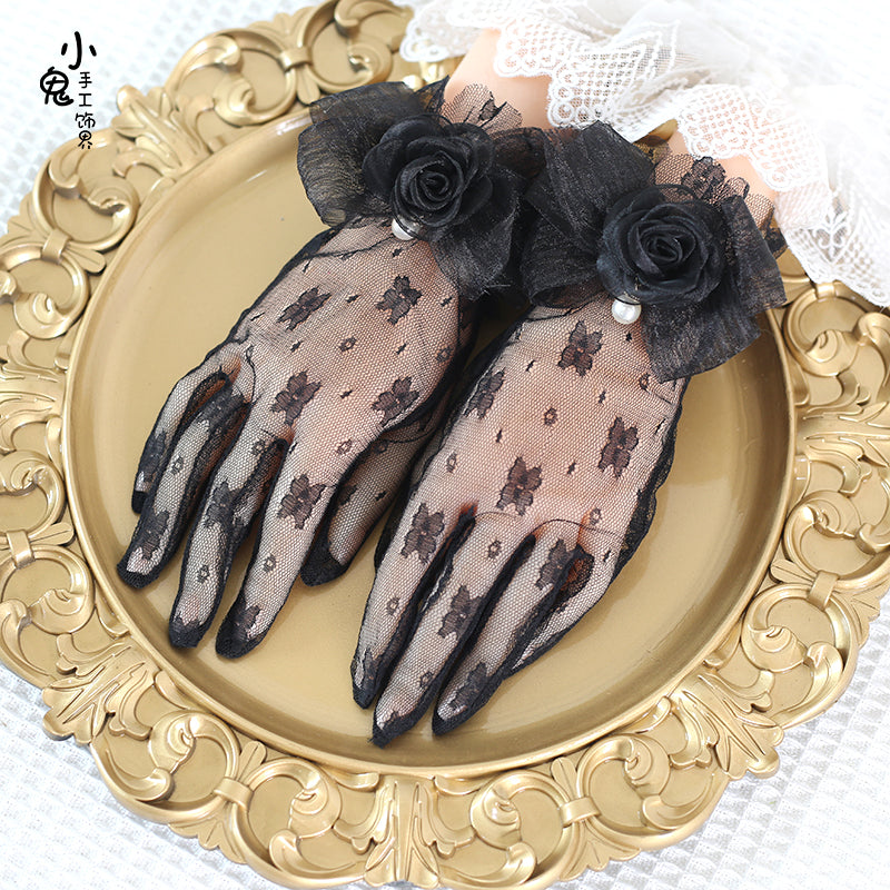 Xiaogui - Lace Bowknot Flower Vintage Lolita Gloves