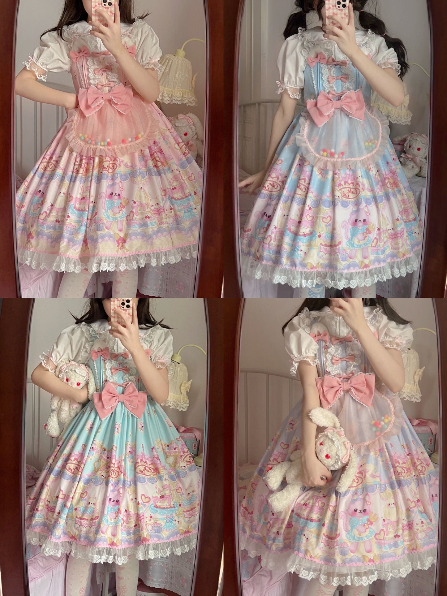 Sugar Girl - Kawaii Lolita Sweet JSK Dress, Cat Printed