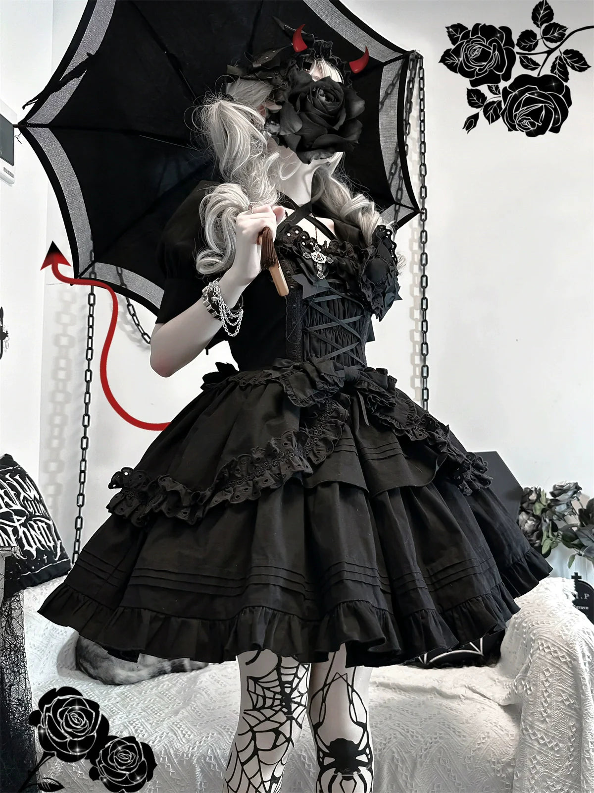 Dark Star Island - Halloween Gothic Lolita JSK Short Lolita Jumper Dress