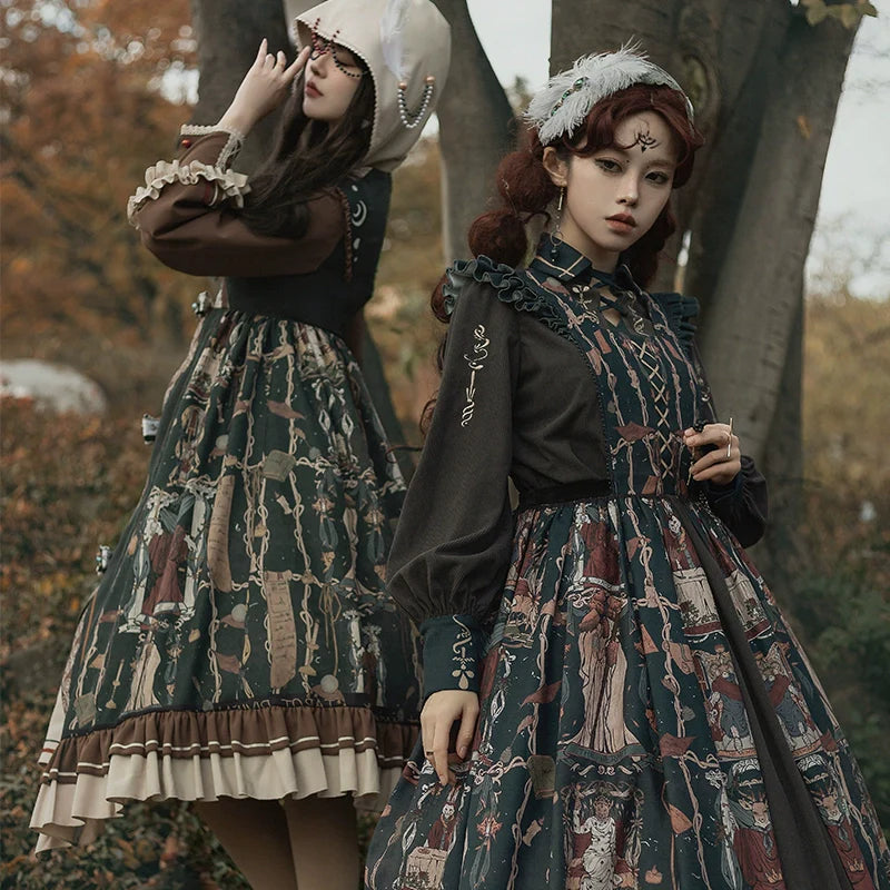 YingLuoFu - Tarot - Elegant Lolita Dress Classicl Court Style Lolita OP Salopette