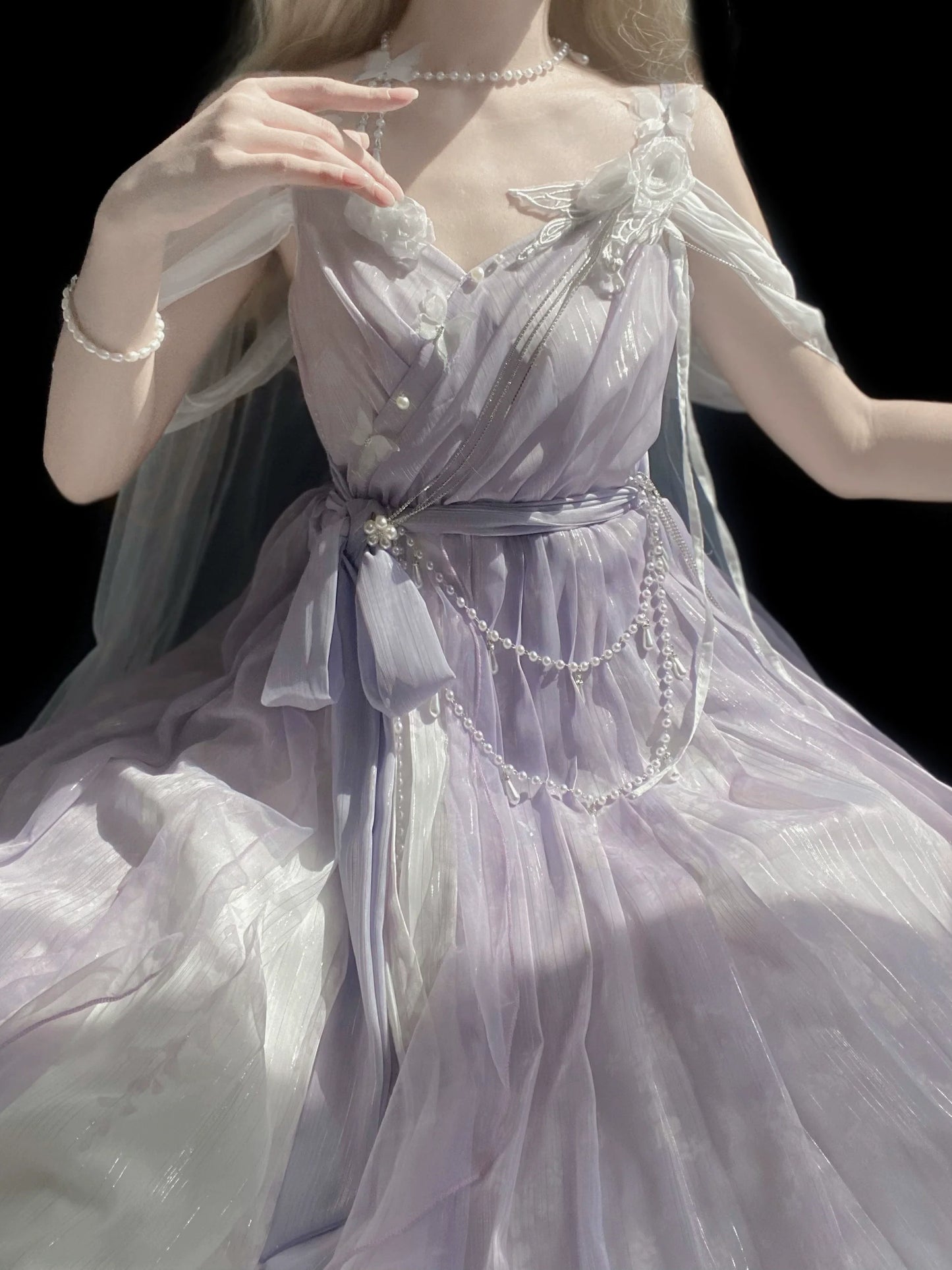 Meow Studio - Han Lolita Dress Side Slit Purple JSK Dress