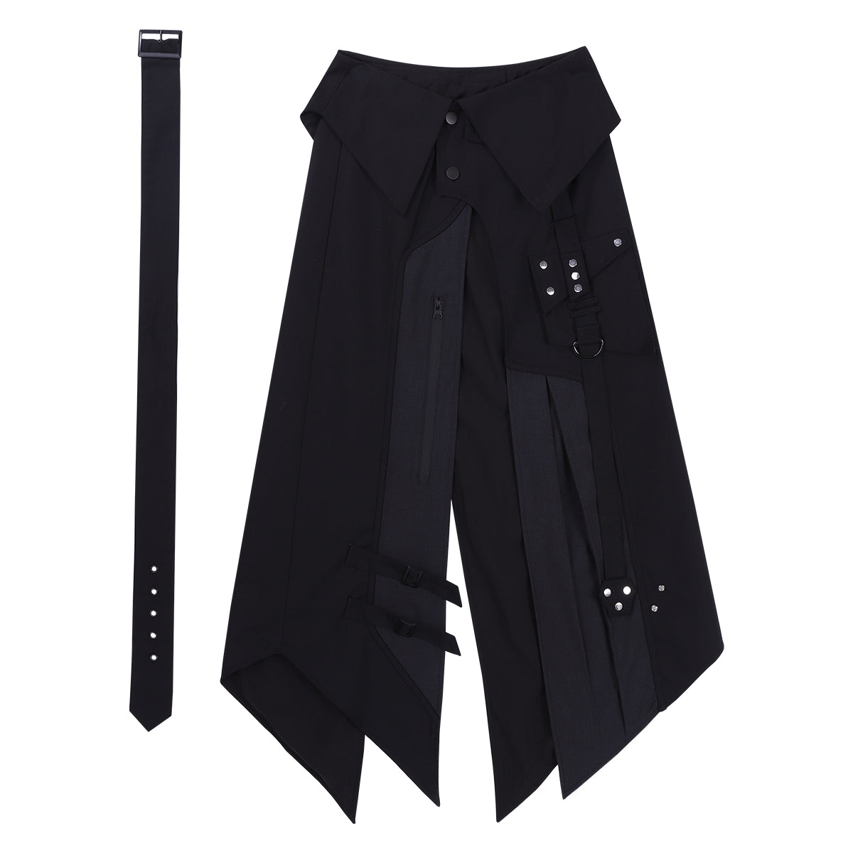 Your Princess - Nightblade - Black Ouji Lolita Apron Pants Suit