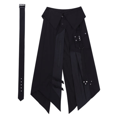 Your Princess - Nightblade - Black Ouji Lolita Apron Pants Suit