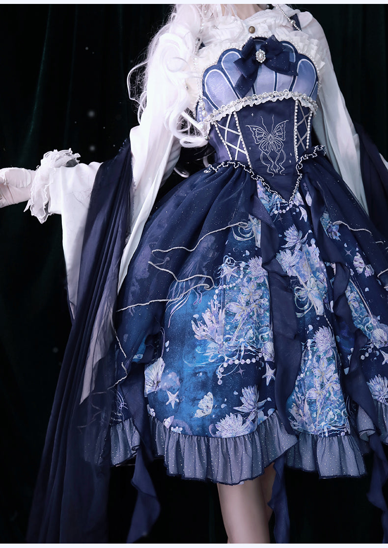 YingLuoFu - Original Elegant Lolita Blue Lolita JSK