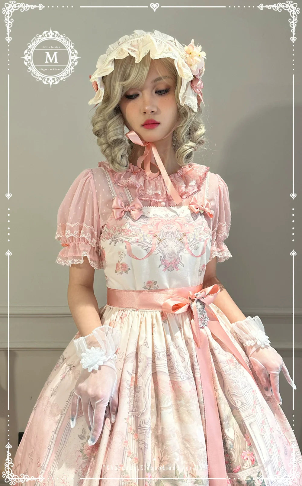 Moon River - Swan Lake Mirror - Pink Sweet Lolita Print JSK Dress