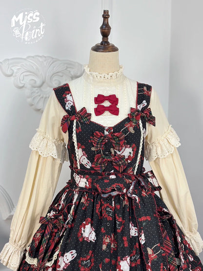 Miss Point - Forest Berry Bunny - Sweet Lolita JSK Elegant Bunny Print Dress