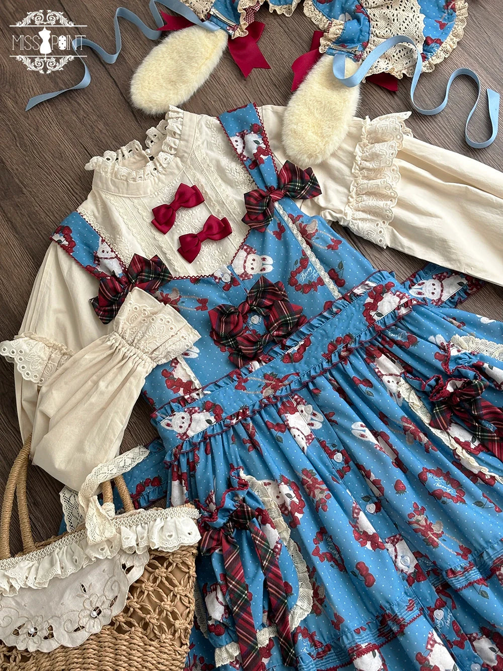 Miss Point - Forest Berry Bunny - Sweet Lolita JSK Elegant Bunny Print Dress