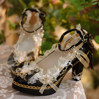 One Night - Handmade Luxuriant Tea Party Lolita Shoes