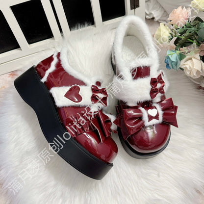 Puyuemeng - Cozy Cake - Winter Warm-lined Sweet Lolita Platform Shoes