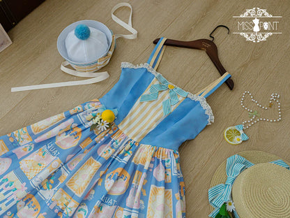 Miss Point - Daisy Lemon - Daily Lolita Lemon Print JSK Customized