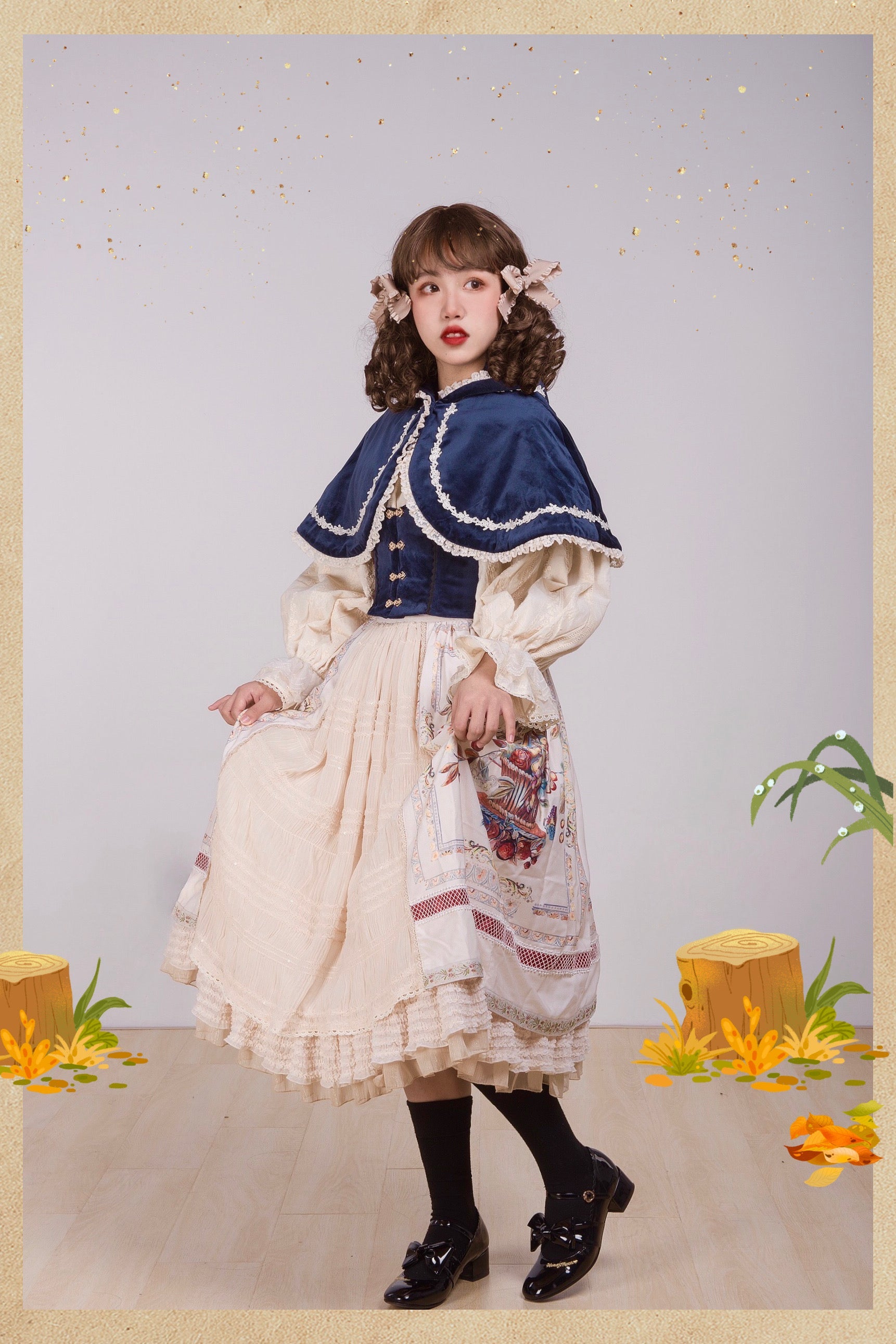 Miss Point - Praise of Abundance - Bavarian Style Lolita Velvet Hooded Cape