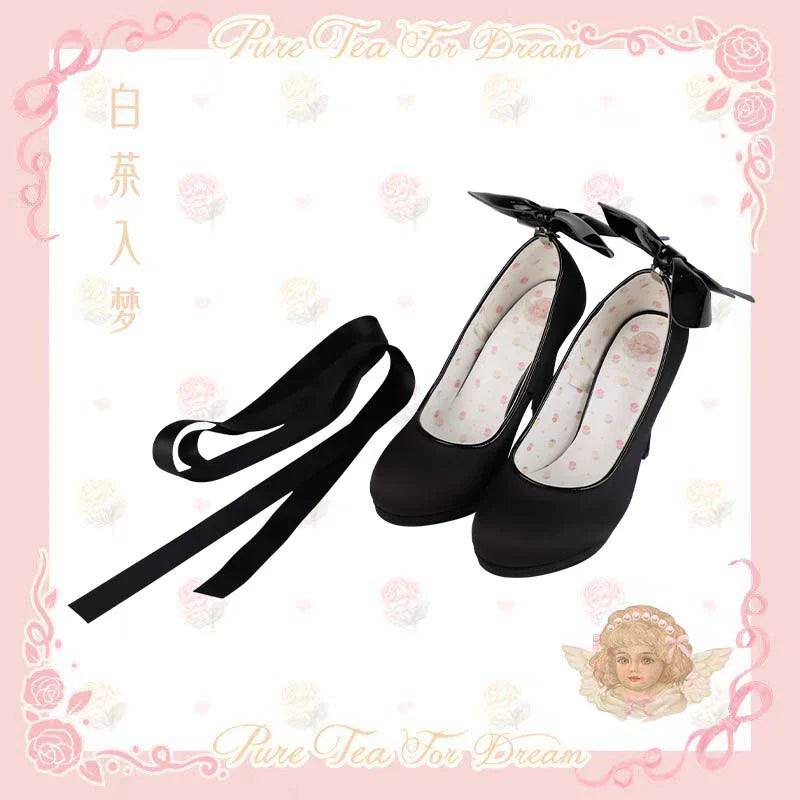 Pure Tea For Dream - Butterfly Specimen - Ballet Style Lolita Shoes Elegant Platform Lolita Heels