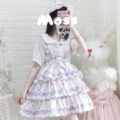 Eieyomi - Little Hetty - Sweet Daily Polka Dot Straps Lolita Skirt