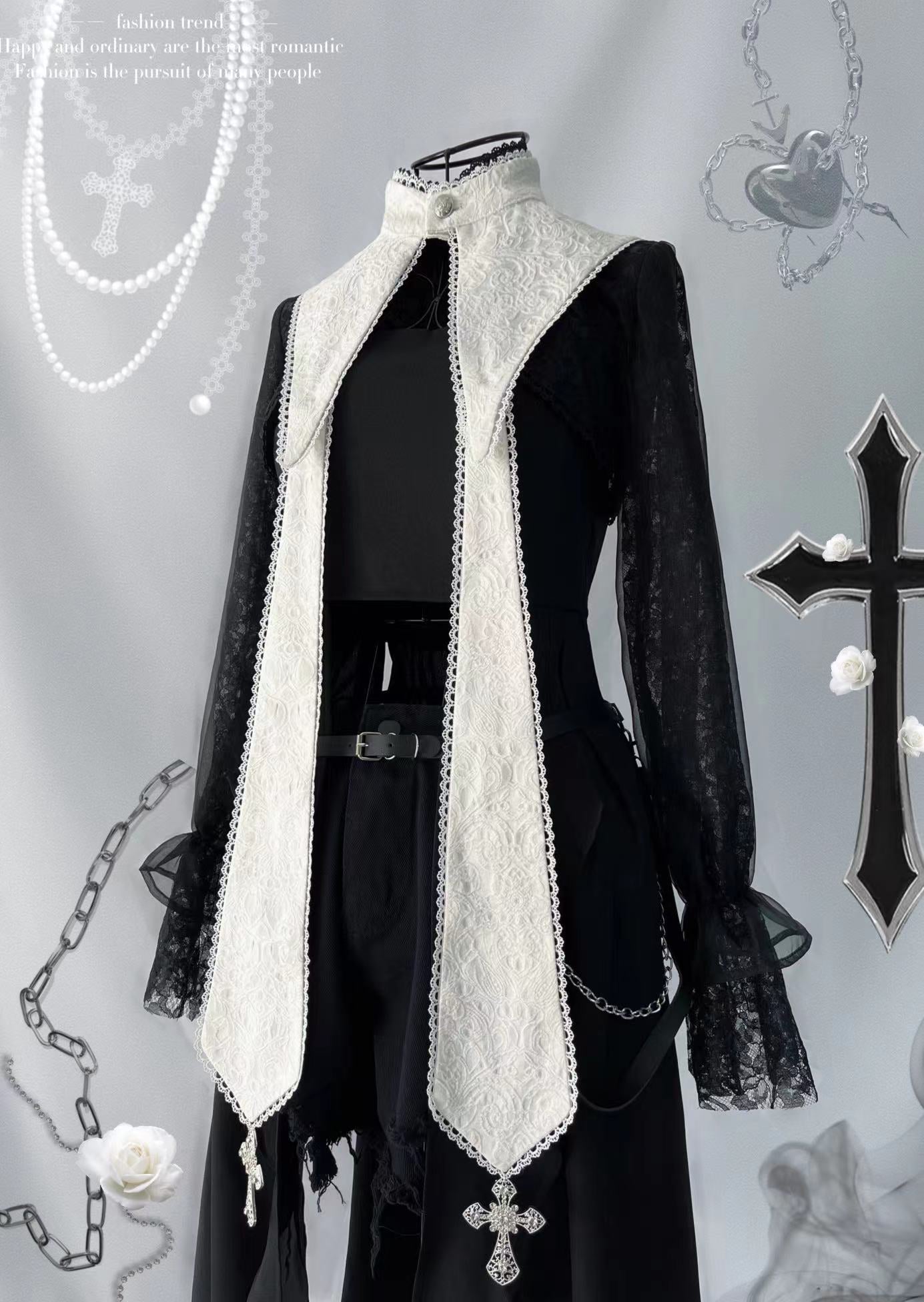 Your Highness - Nun Lolita Gothic OP Dress Full Set