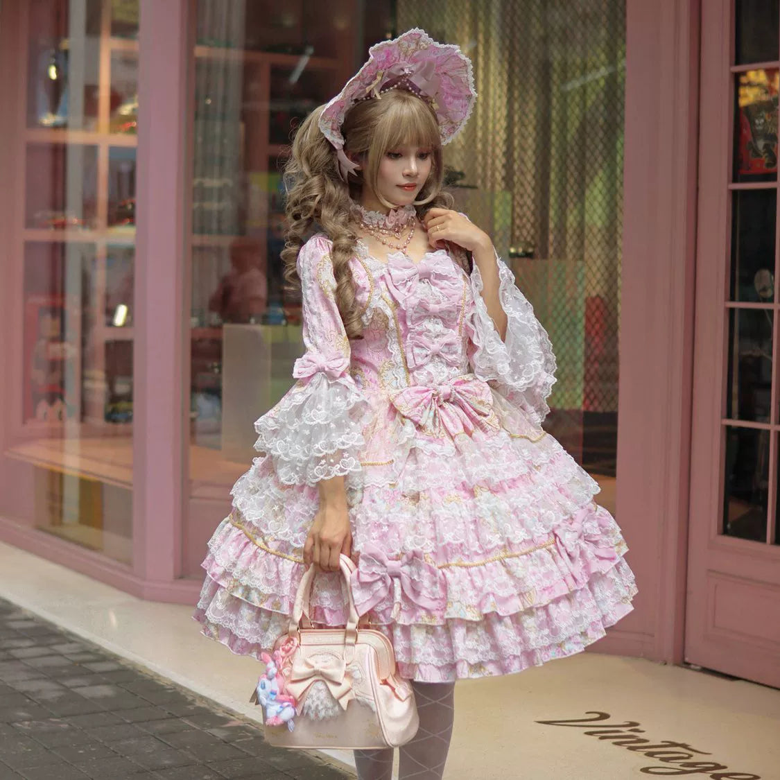 Hanguliang - Candlelight Sonata - Sweet Lolita Long Sleeve OP, Tiered Ruffles